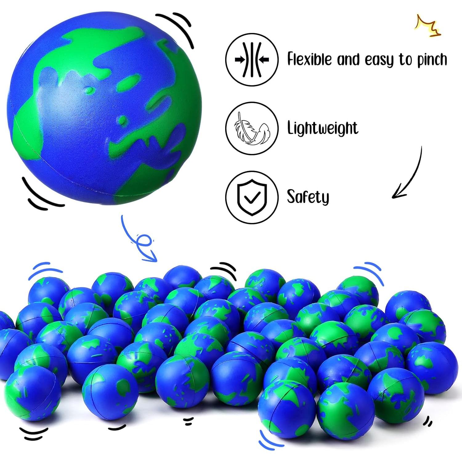48 Pelotas de Estrés Globo Tierra Honoson 6.3 cm Alivio