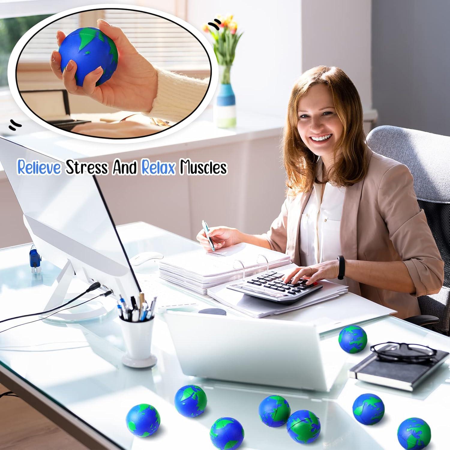 48 Pelotas de Estrés Globo Tierra Honoson 6.3 cm Alivio