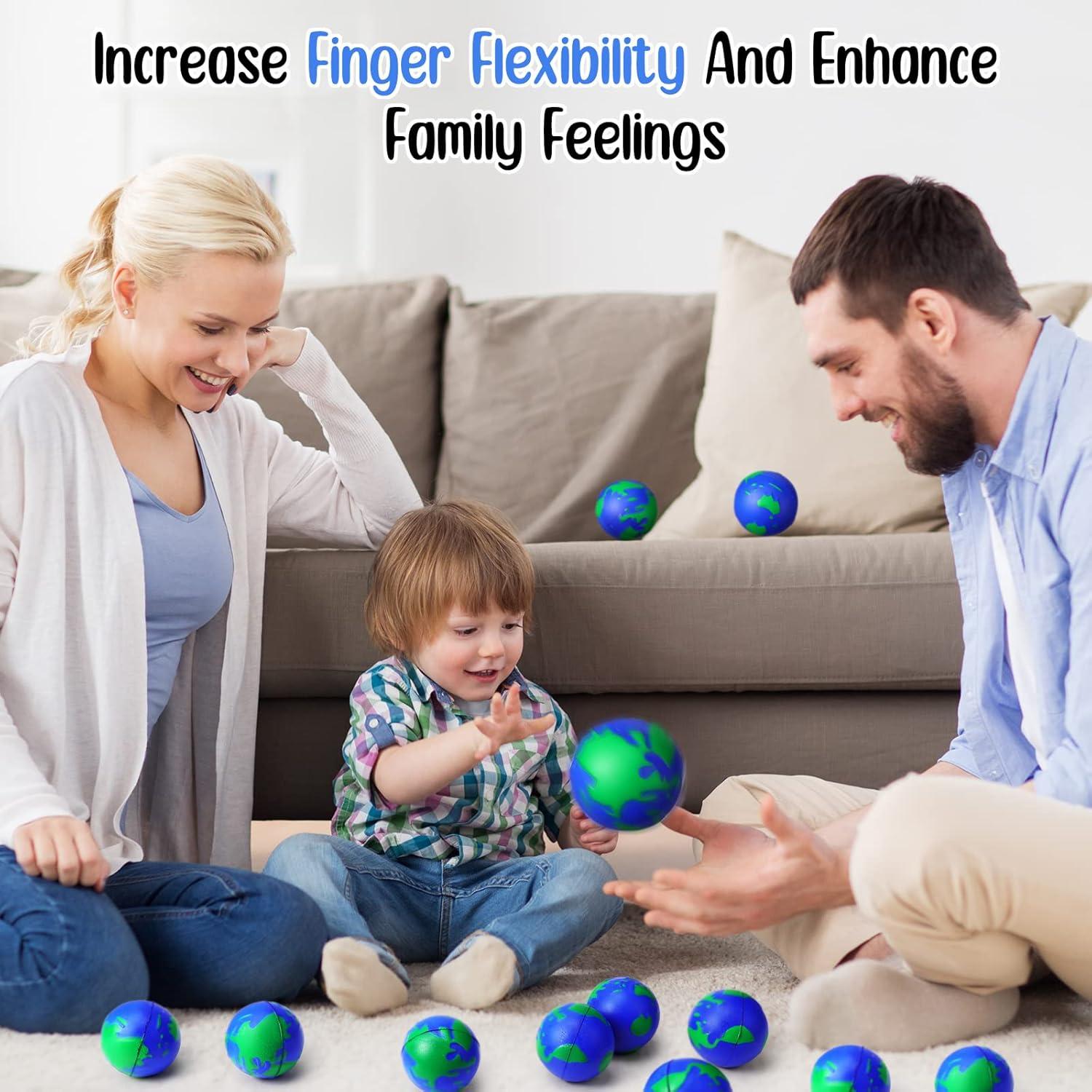 48 Pelotas de Estrés Globo Tierra Honoson 6.3 cm Alivio