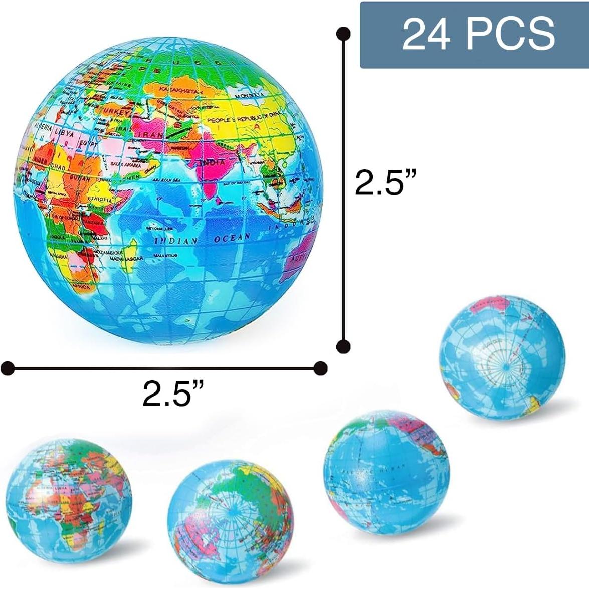 Paquete de 24 Pelotas de Espuma Suave Mini Globo 6.35 cm