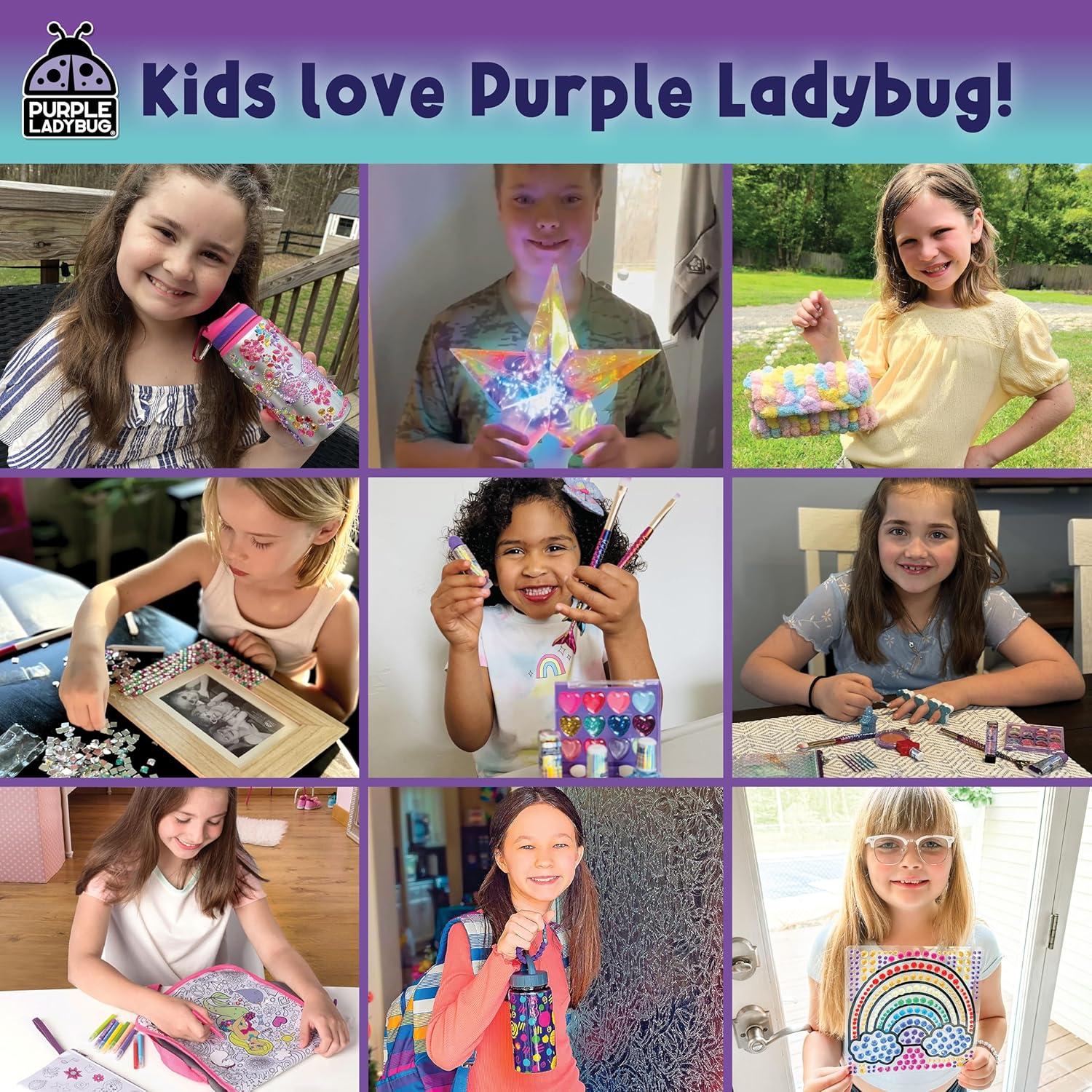 Kit de Marco de Foto Mosaico DIY Ladybug Morado - Manualidades para Niños 6 a 12 Años