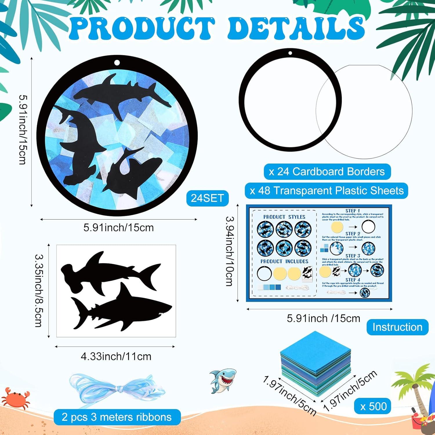 Kit de Manualidades de Tiburón Tinlade 24 Piezas DIY Océano