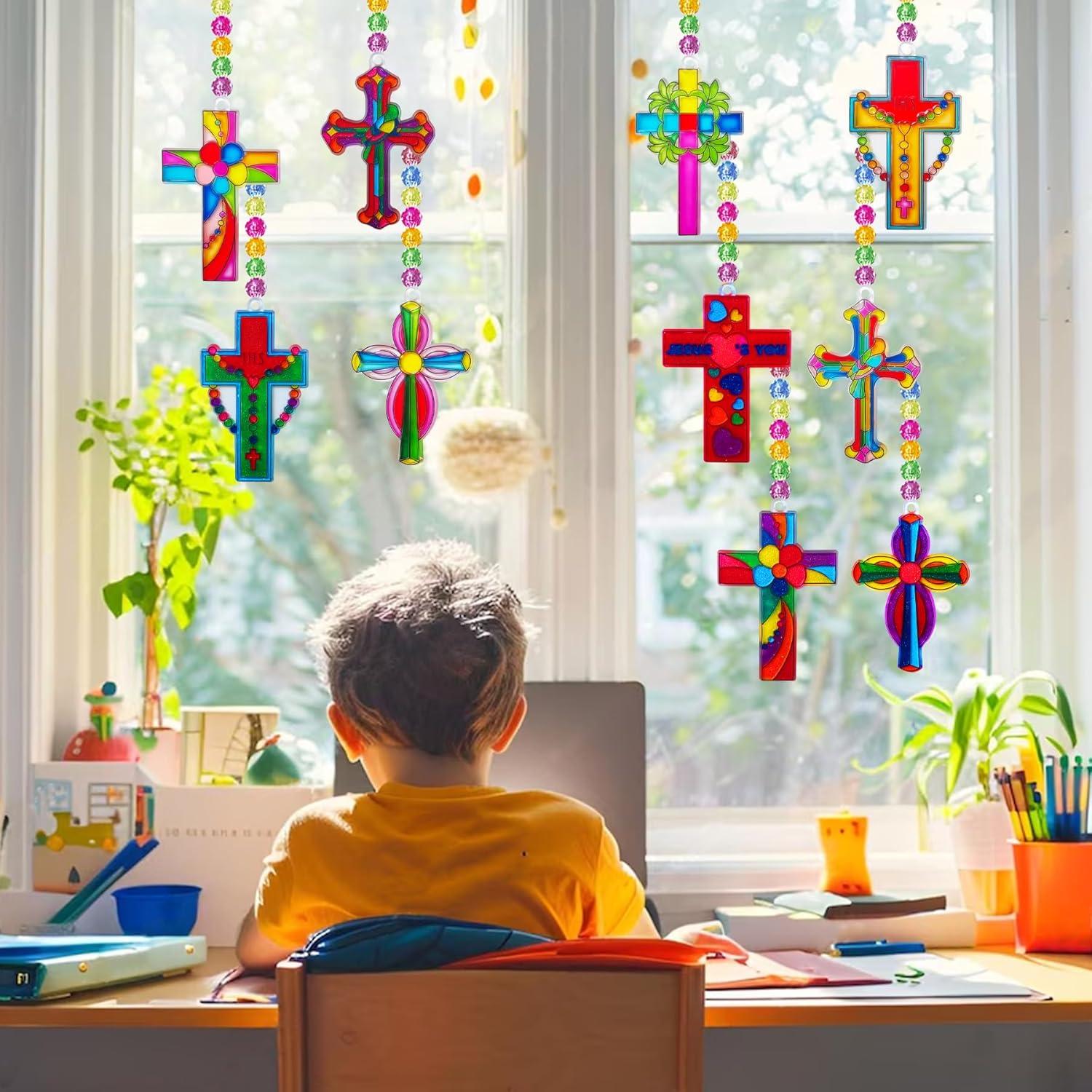 Kit de Manualidades Ayhuhra 30 Cruces para Atrapar el Sol DIY