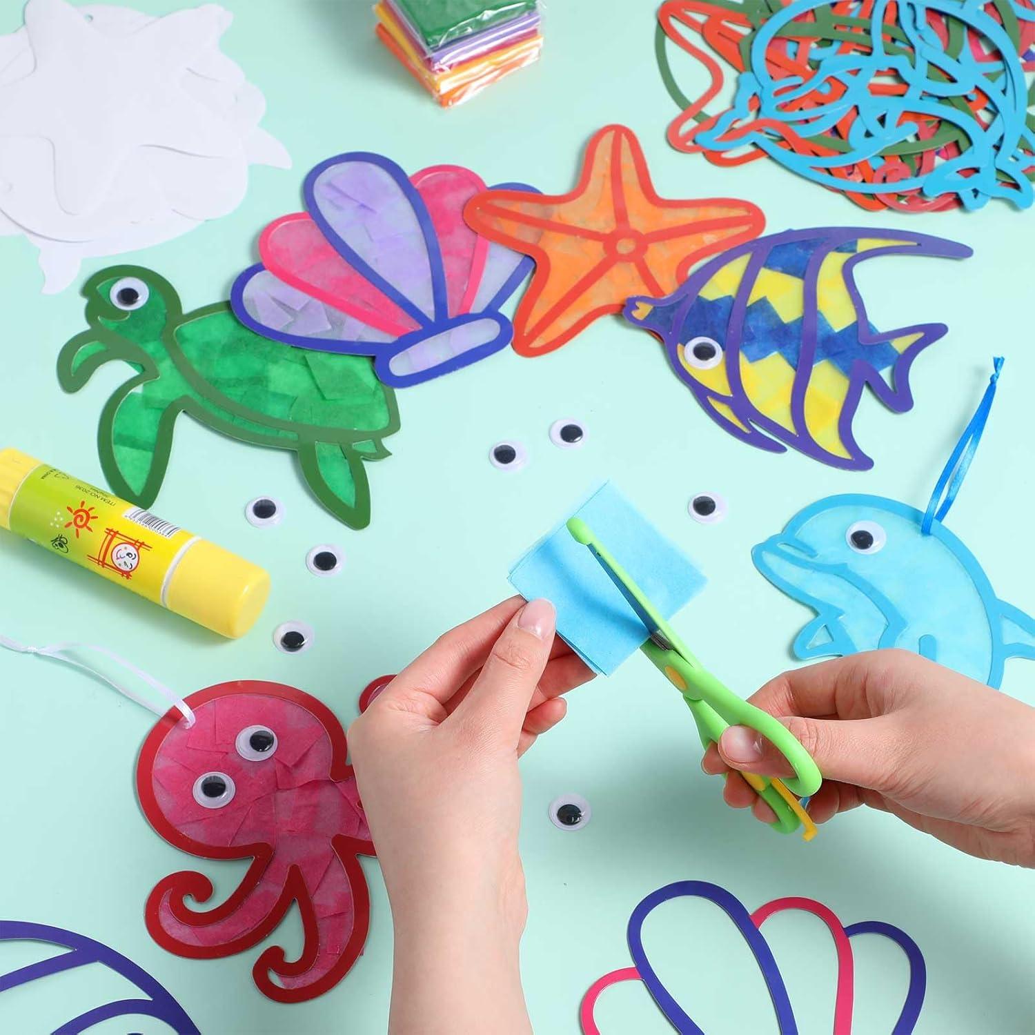 Kit de Manualidades Oceánicas Feifeiya - 24 Sets DIY Papel Seda