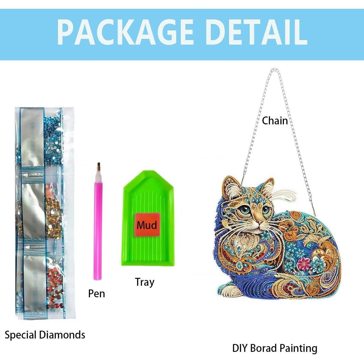 Kit de Pintura de Diamante Colgante Nivvey Gato 24x24.4cm