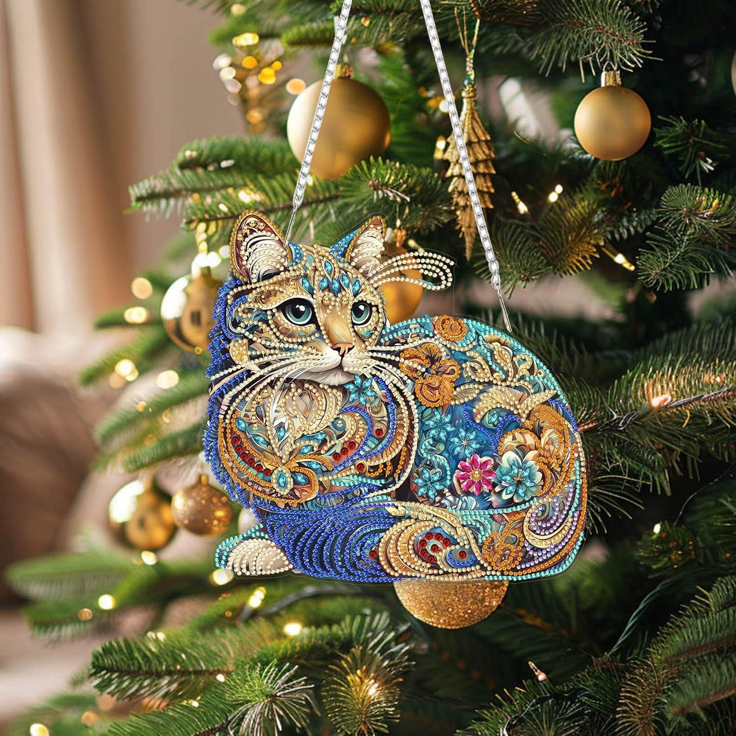 Kit de Pintura de Diamante Colgante Nivvey Gato 24x24.4cm