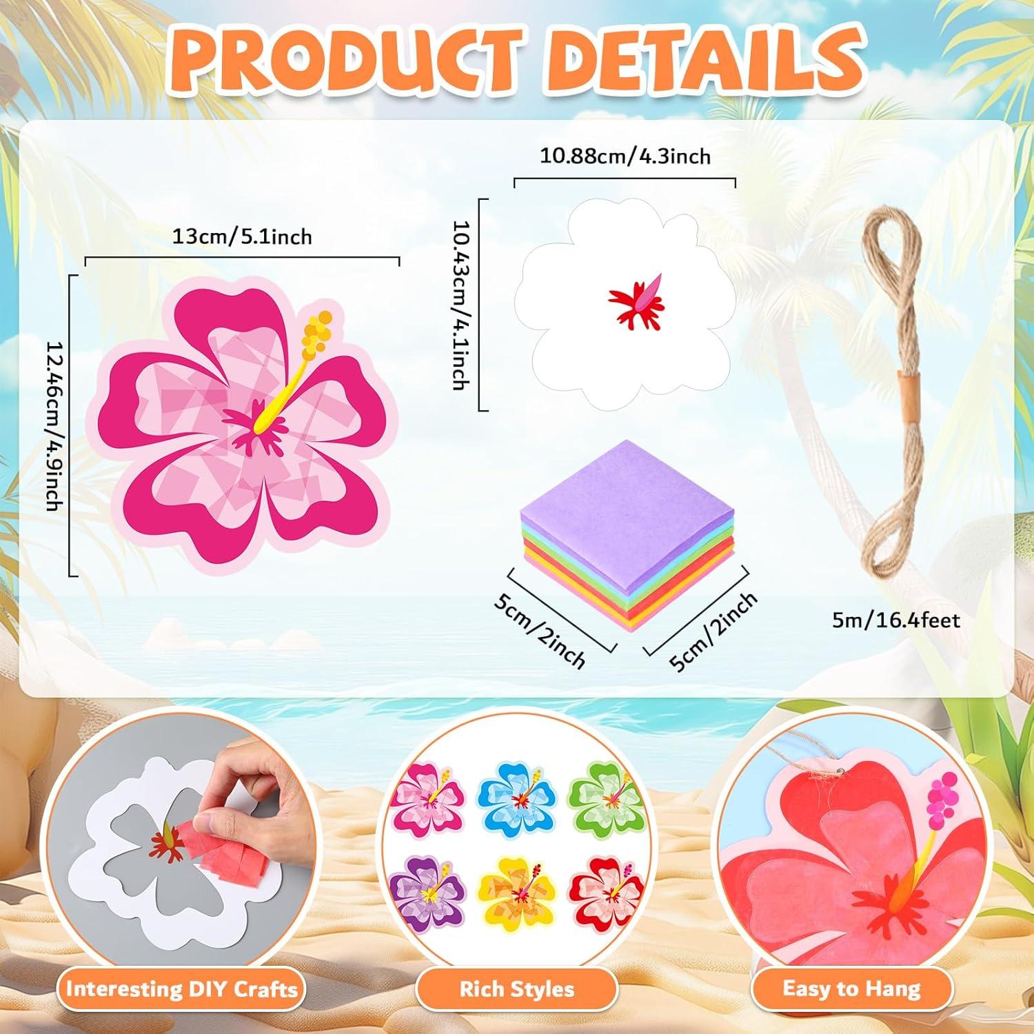 Kit de Manualidades DIY Hibisco 24 Piezas Decoración Verano