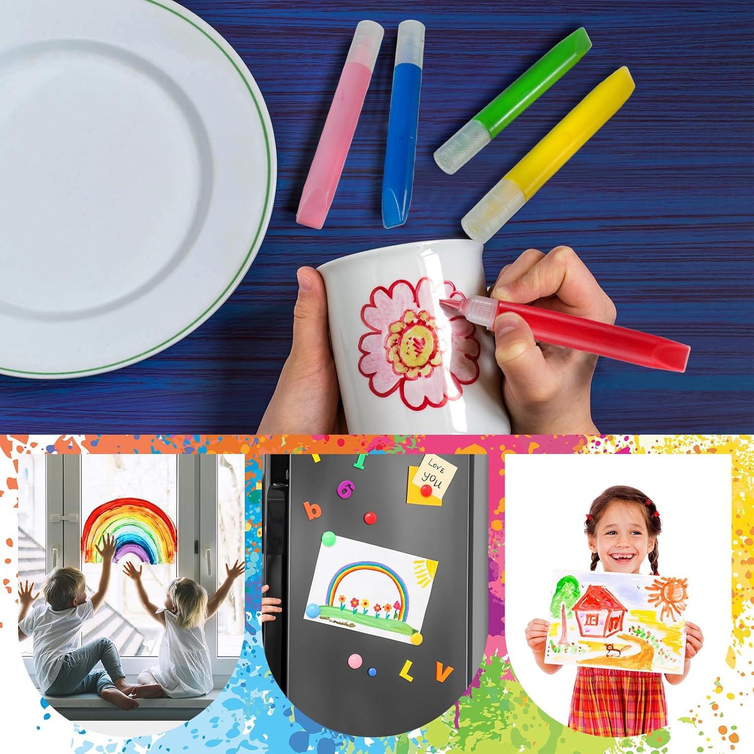 24 Marcadores de Pintura Suncatcher Motipuns para Niños