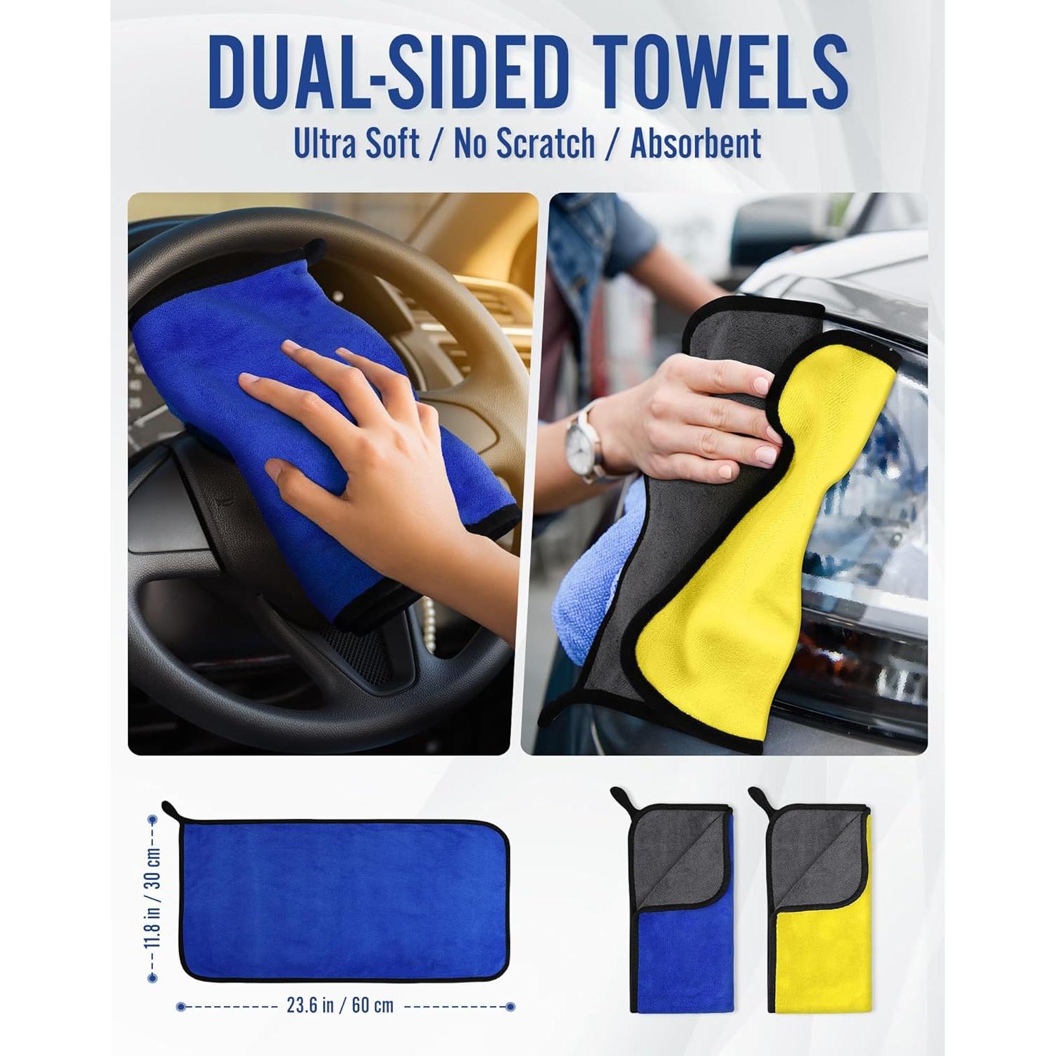 Kit de Lavado de Autos SEG Direct con Mango Extensible y Cabezal Chenille