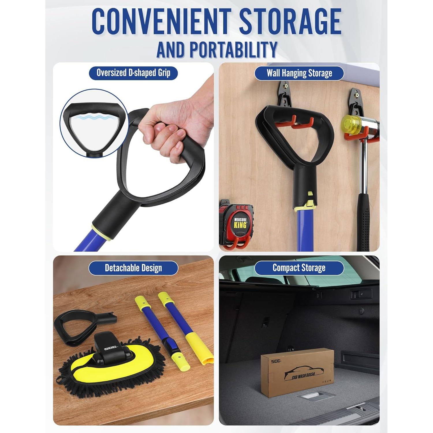 Kit de Lavado de Autos SEG Direct con Mango Extensible y Cabezal Chenille