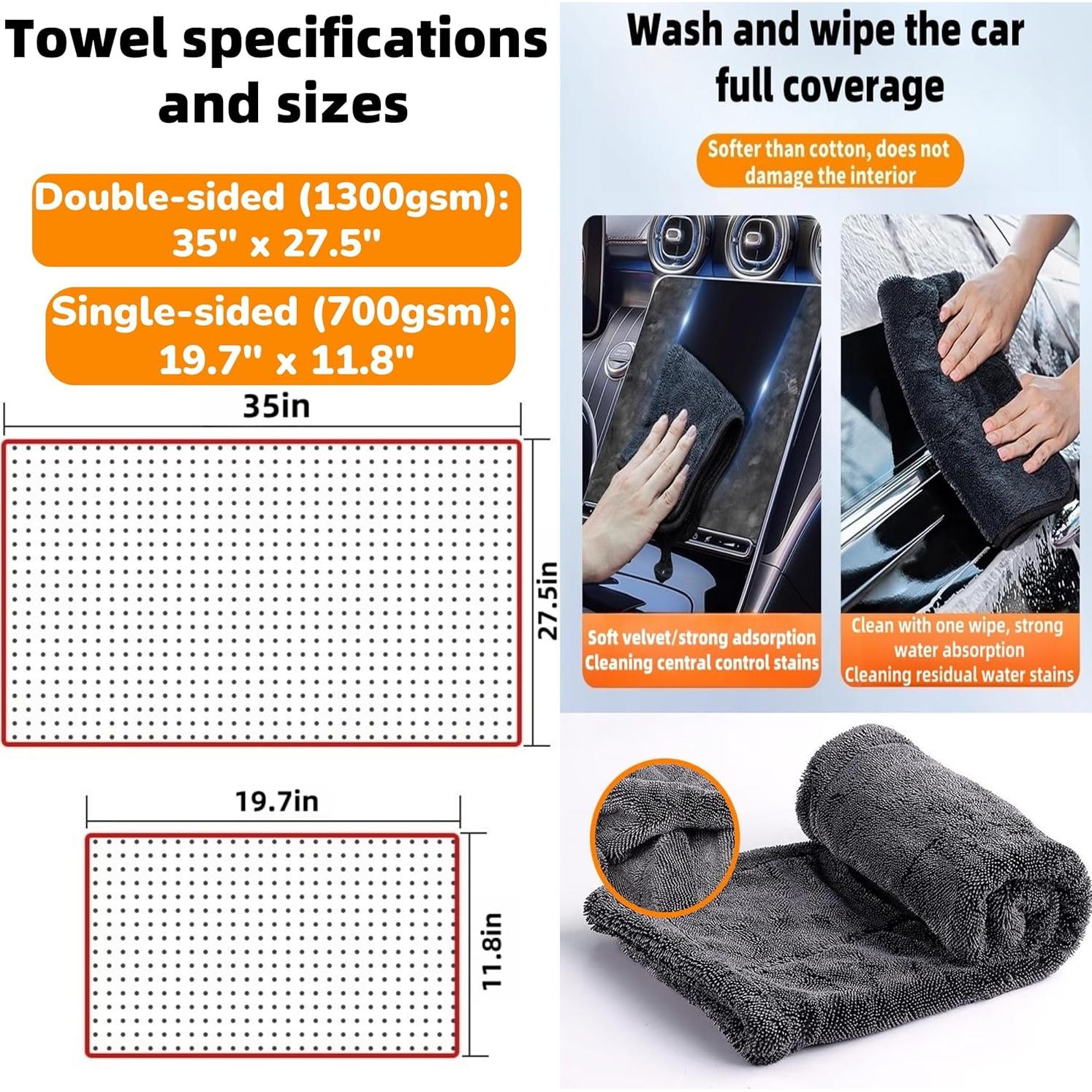 Toallas de Microfibra R RUCKERCO 2-Pack 1300 GSM 89x70 cm