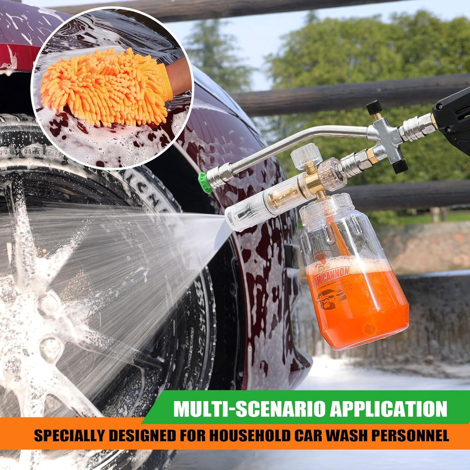 Conector Doble JERUIFOX para Lavadora de Presión con Cańón de Espuma y 5 Boquillas