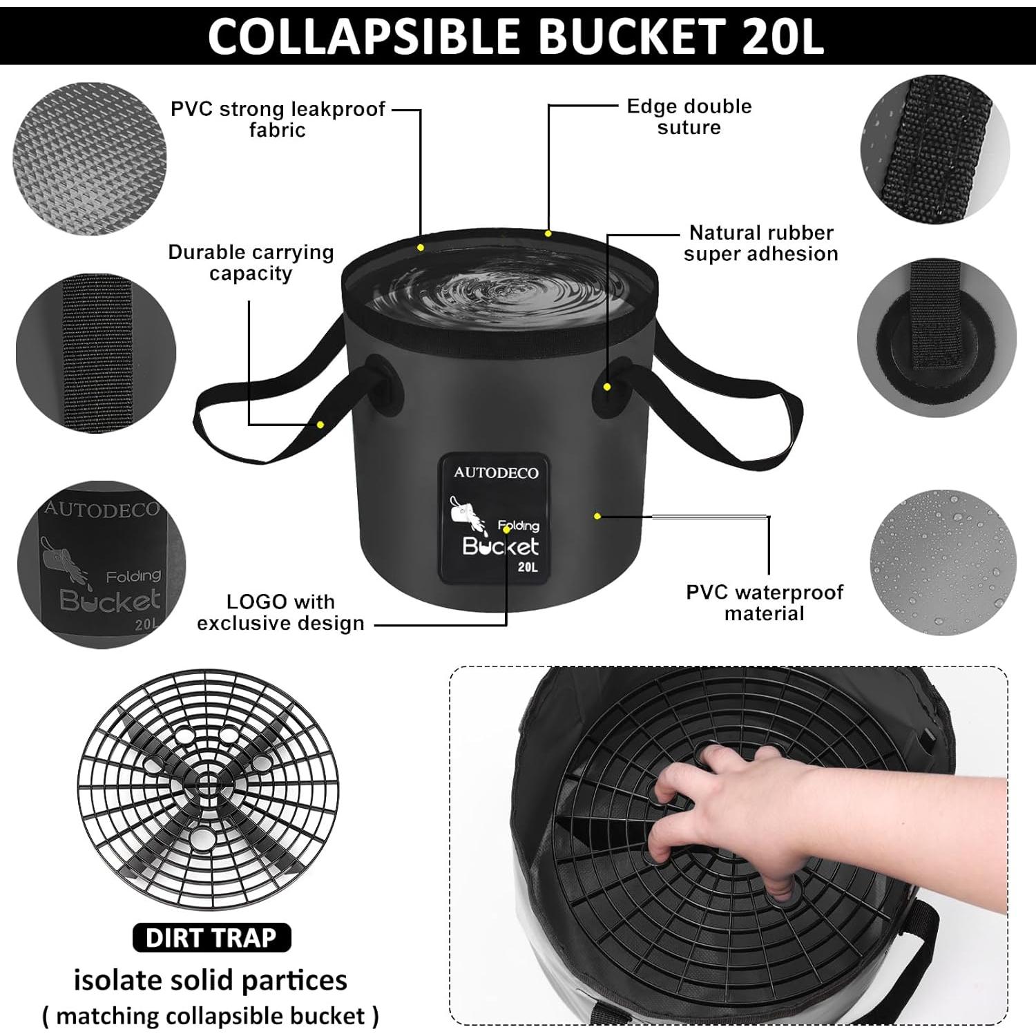 Kit de Lavado de Autos 44 Piezas AUTODECO Negro