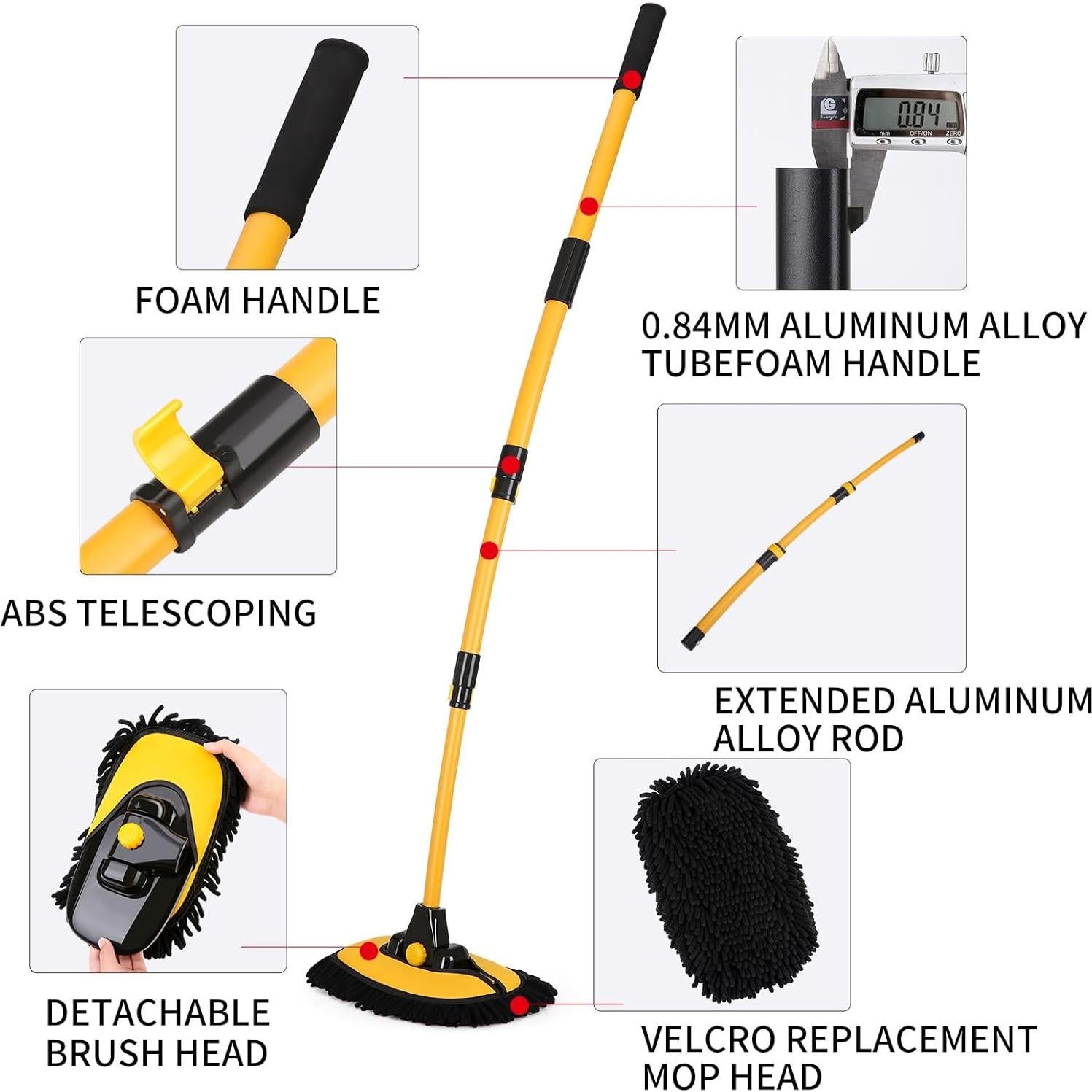 Cepillo de Lavado de Autos NEZENO 145 cm Mango Telescópico