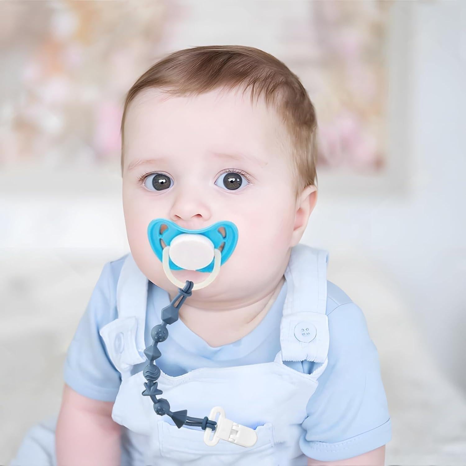 PandaEar 8 Pack Correas y Clips de Chupete Silicona Dinosaurio