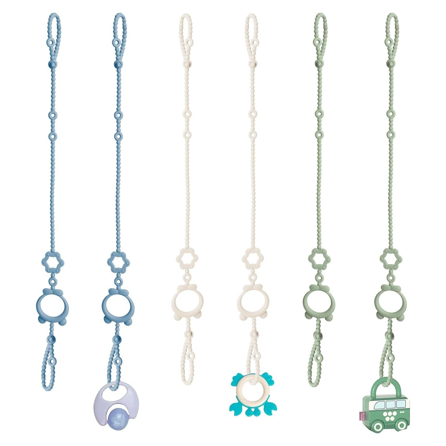 Correas de Juguete para Bebé 6pcs Silicona Ajustable