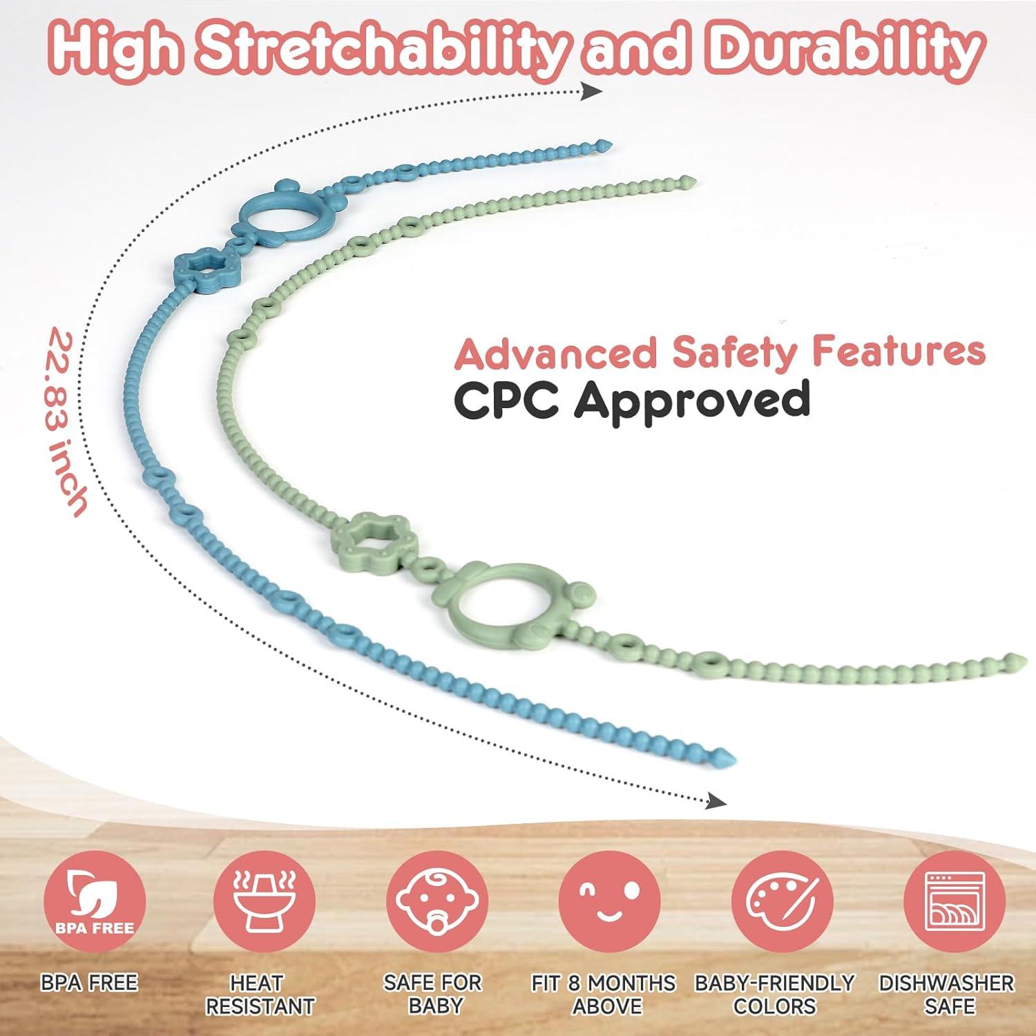 Correas de Juguete para Bebé 6pcs Silicona Ajustable