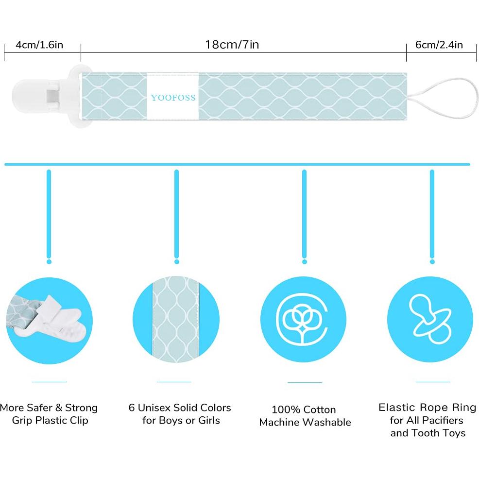 Clip de Chupete Yoofoss Paquete de 6 Unisex Ajuste Universal