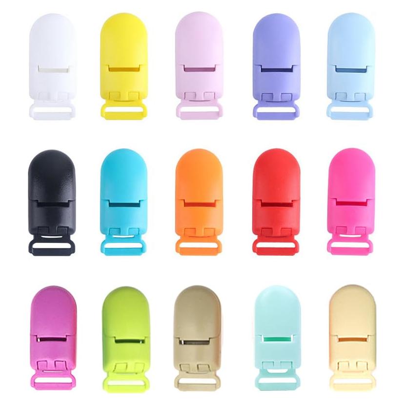 15 Clips de Chupete de Plástico Coloridos para Bebés - DIY