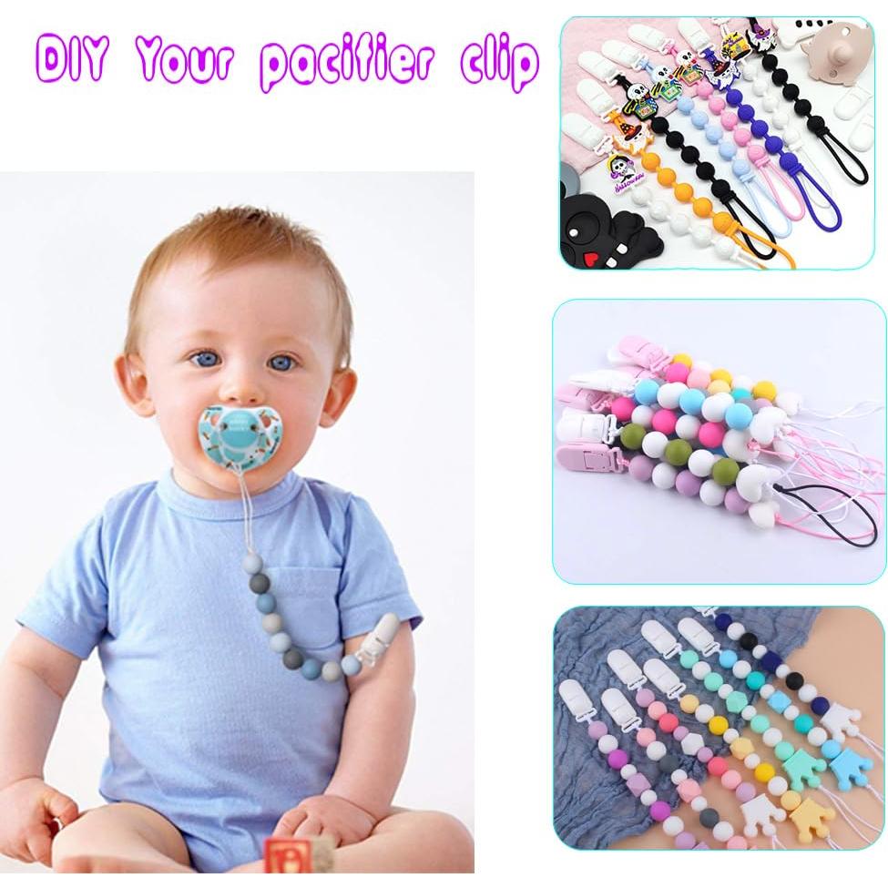 15 Clips de Chupete de Plástico Coloridos para Bebés - DIY