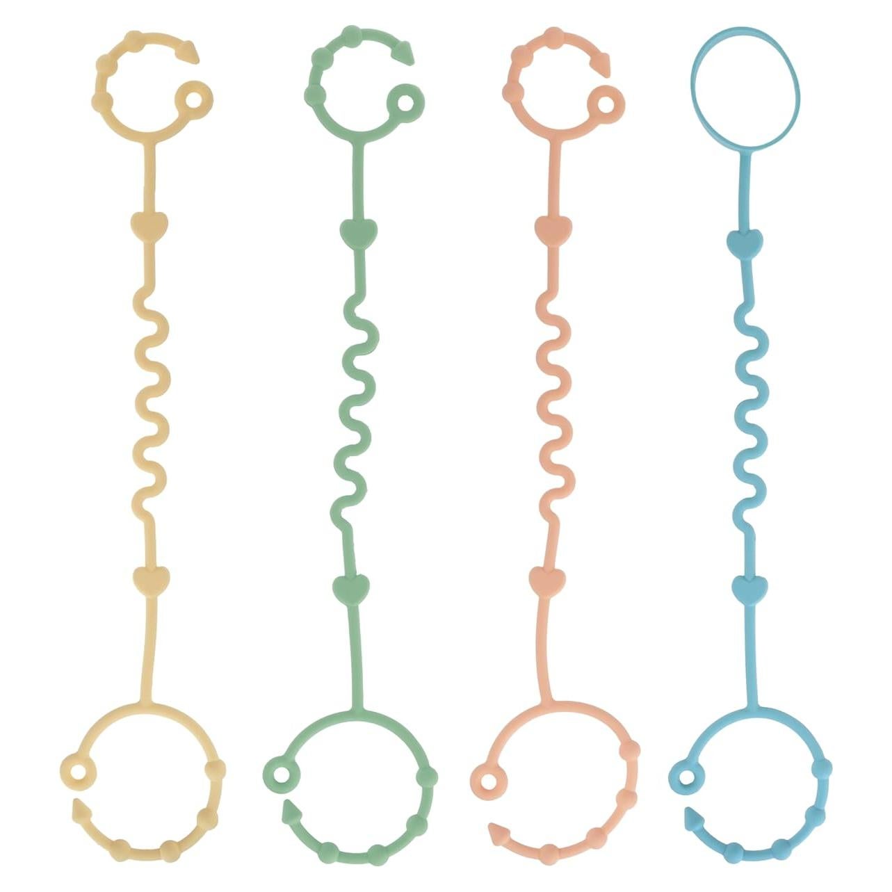 Conjunto de Bungee de Silicona Nuby - 4 Piezas para Bebés 0+ Meses