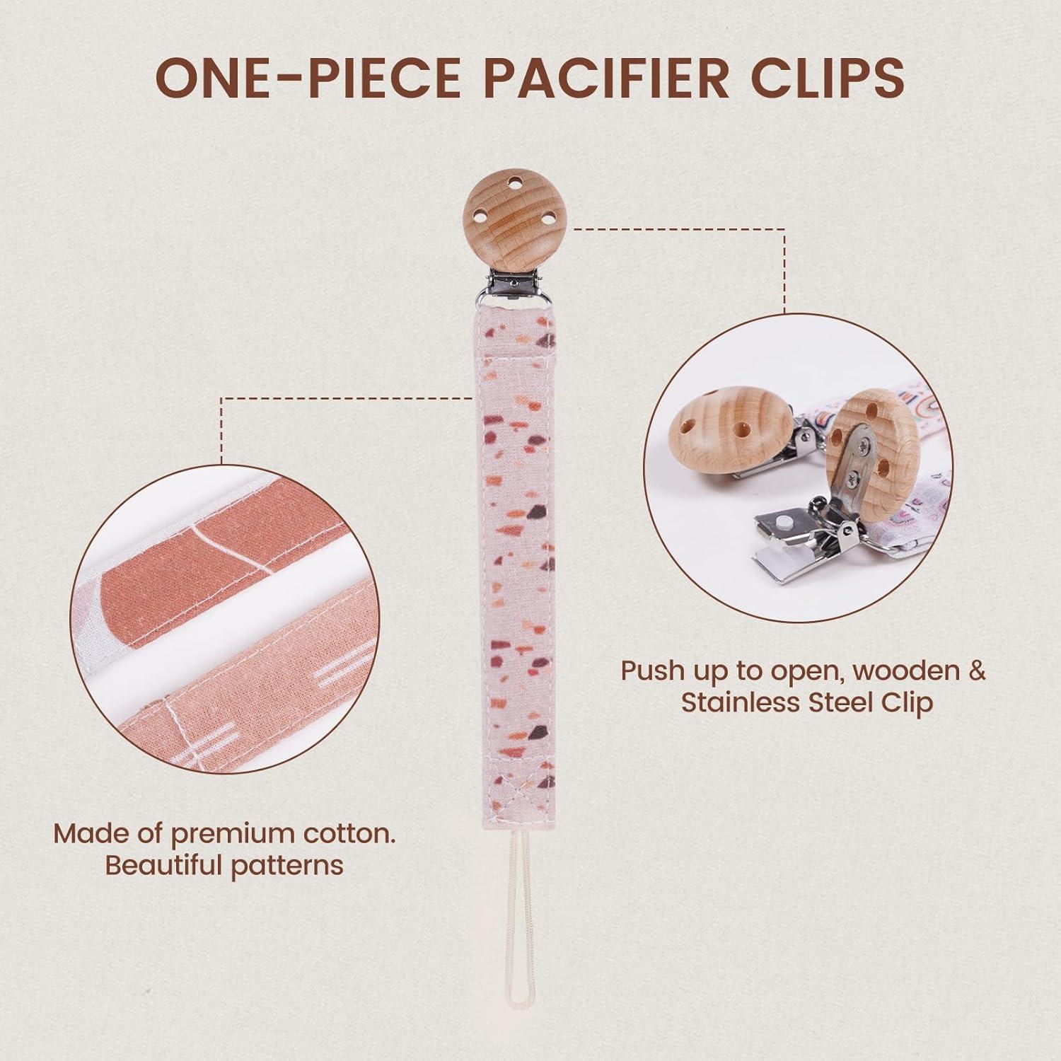 Clip de Chupete de Algodón para Bebés - Set de 3 Patrón Irregular