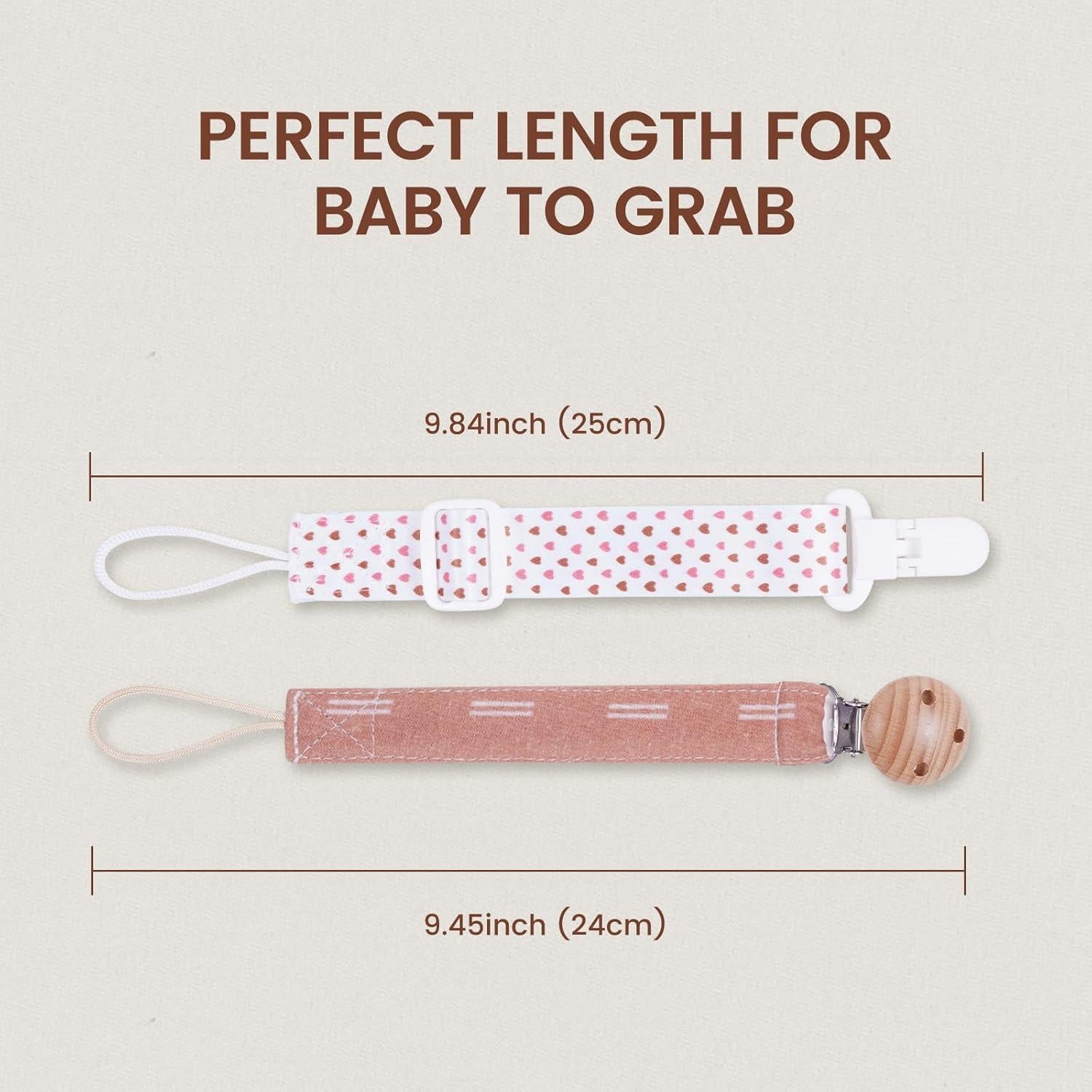 Clip de Chupete de Algodón para Bebés - Set de 3 Patrón Irregular