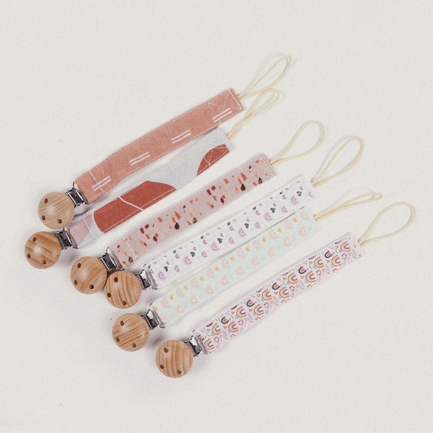 Clip de Chupete de Algodón para Bebés - Set de 3 Patrón Irregular