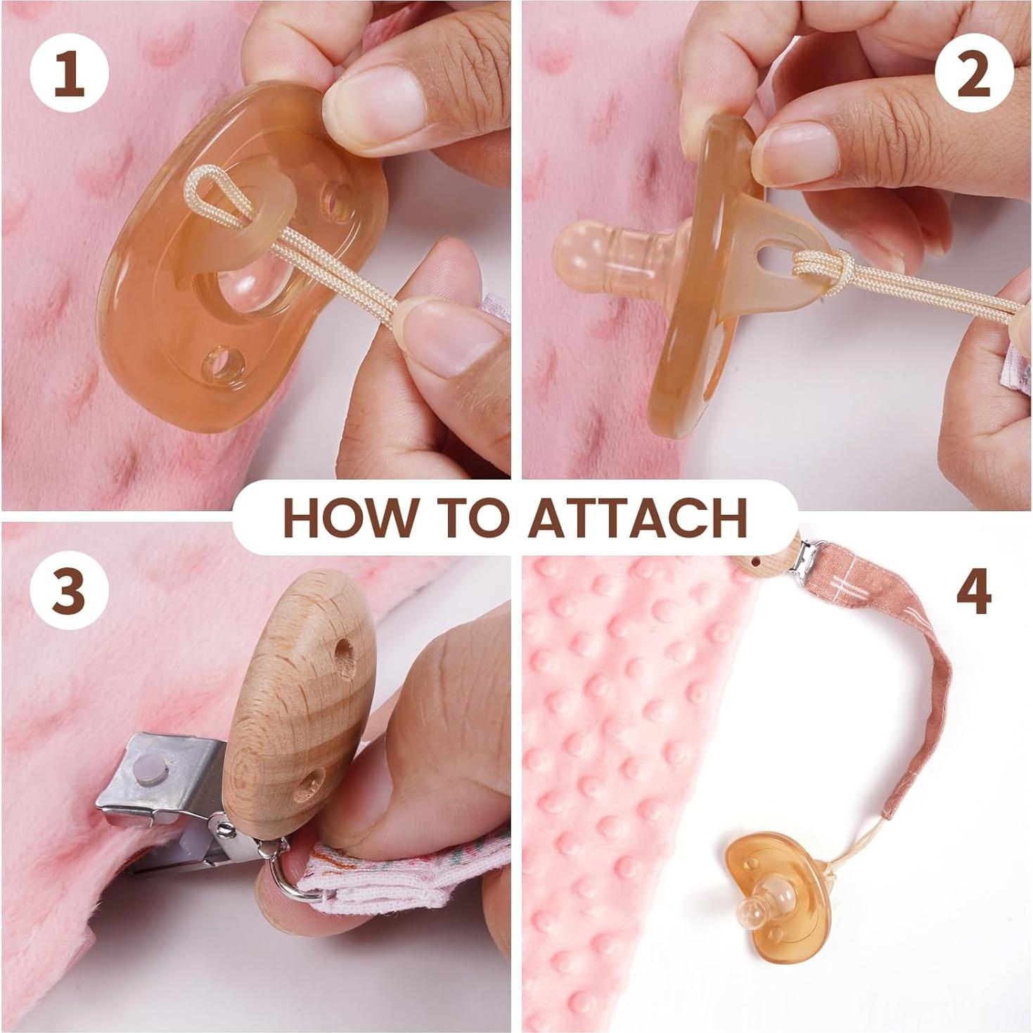 Clip de Chupete de Algodón para Bebés - Set de 3 Patrón Irregular