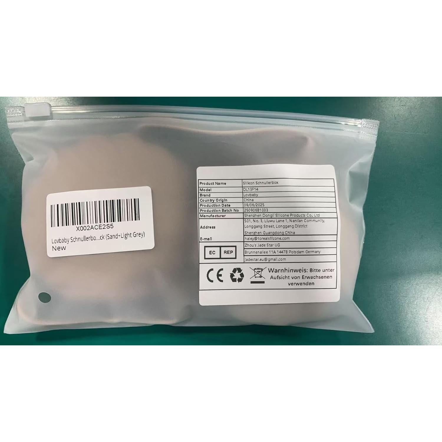 Funda para Chupete de Silicona Lovbaby - 2 Unidades Arena y Gris Claro