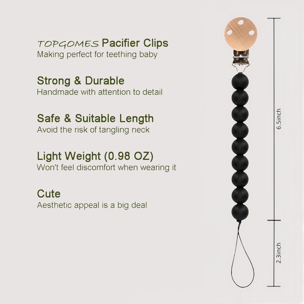 Clip de Chupete de Silicona 100% Libre de BPA - Paquete de 2