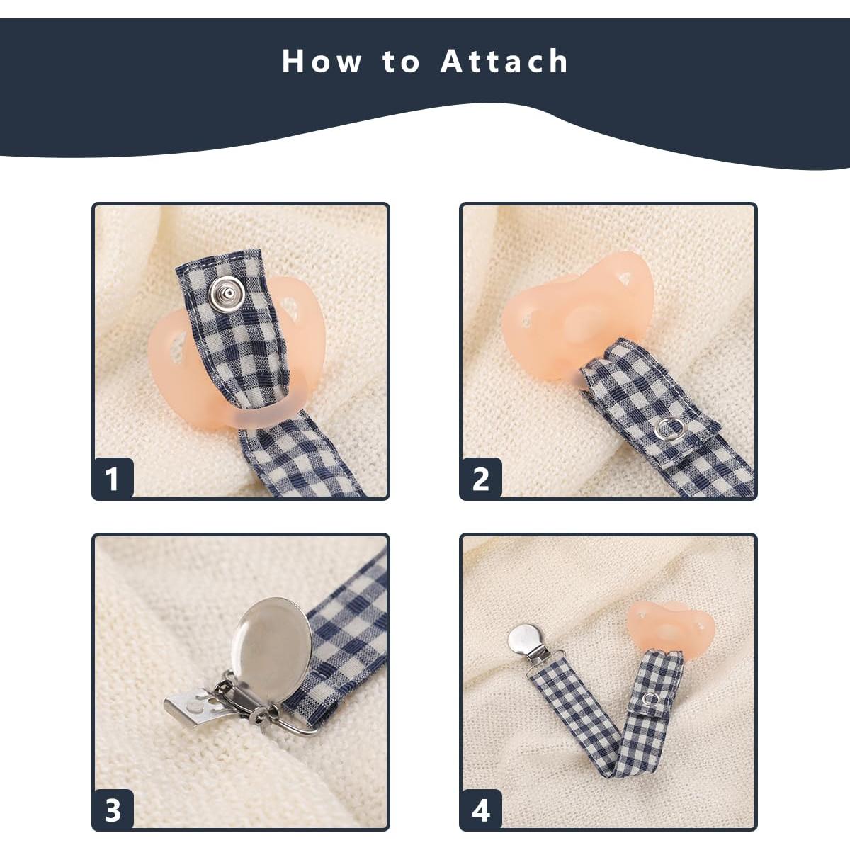 Clip de Chupete Soothie Holder Unisex 2 Piezas Algodón