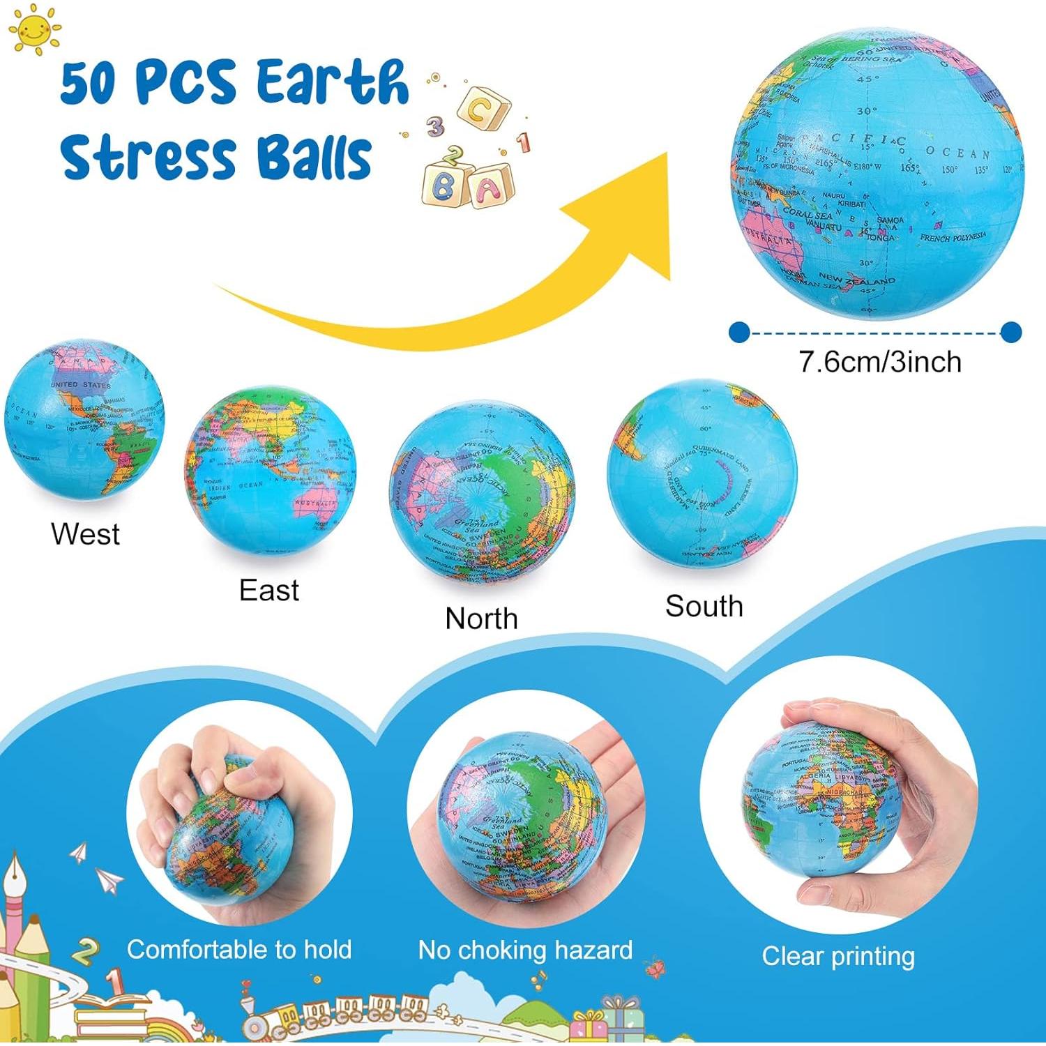 50 Pelotas Antiestrés Globo BBTO 7.6 cm Espuma PU