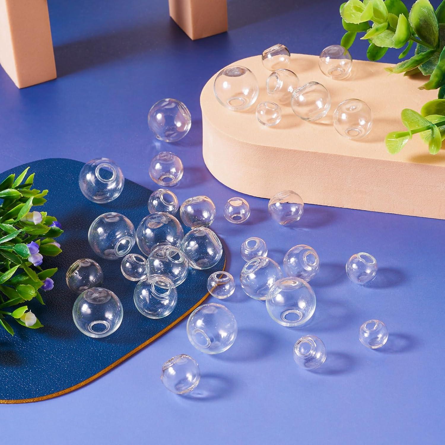 100 Esferas de Vidrio Transparentes Spritewelry 10-18mm para Manualidades