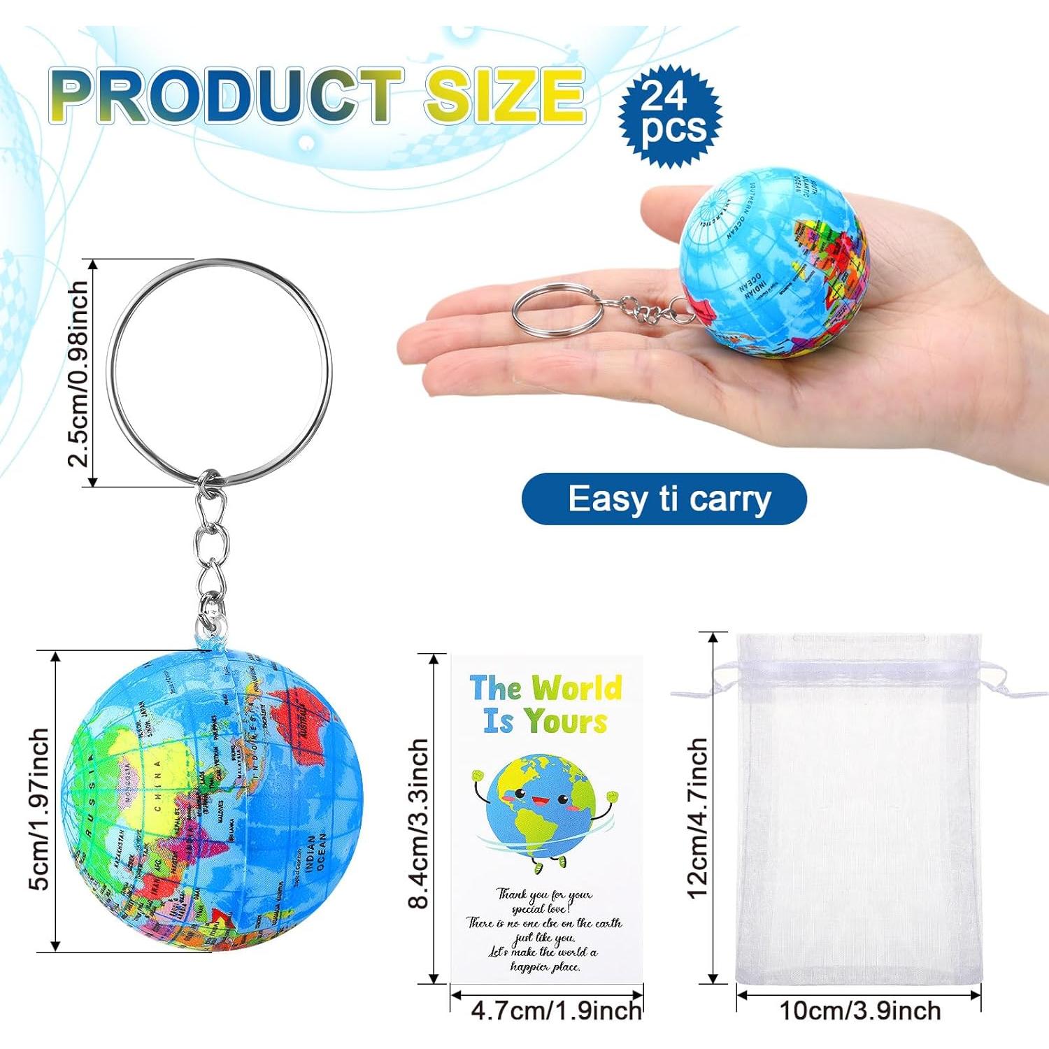 Pack 24 Llaveros Globo Día de la Tierra Quelay para Niños