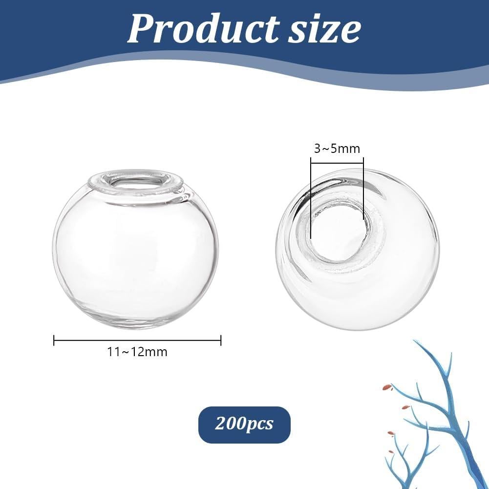 PH PandaHall 200 Mini Esferas de Vidrio 12mm para Manualidades