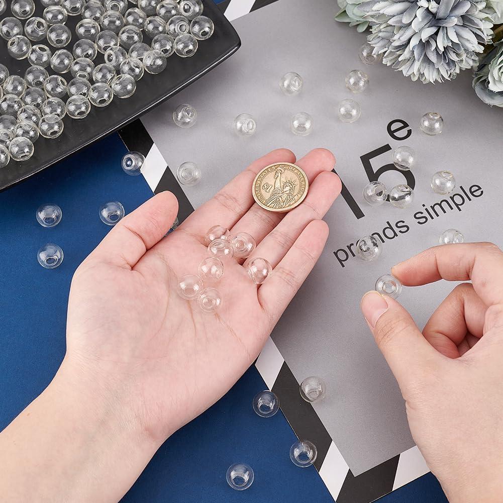 PH PandaHall 200 Mini Esferas de Vidrio 12mm para Manualidades