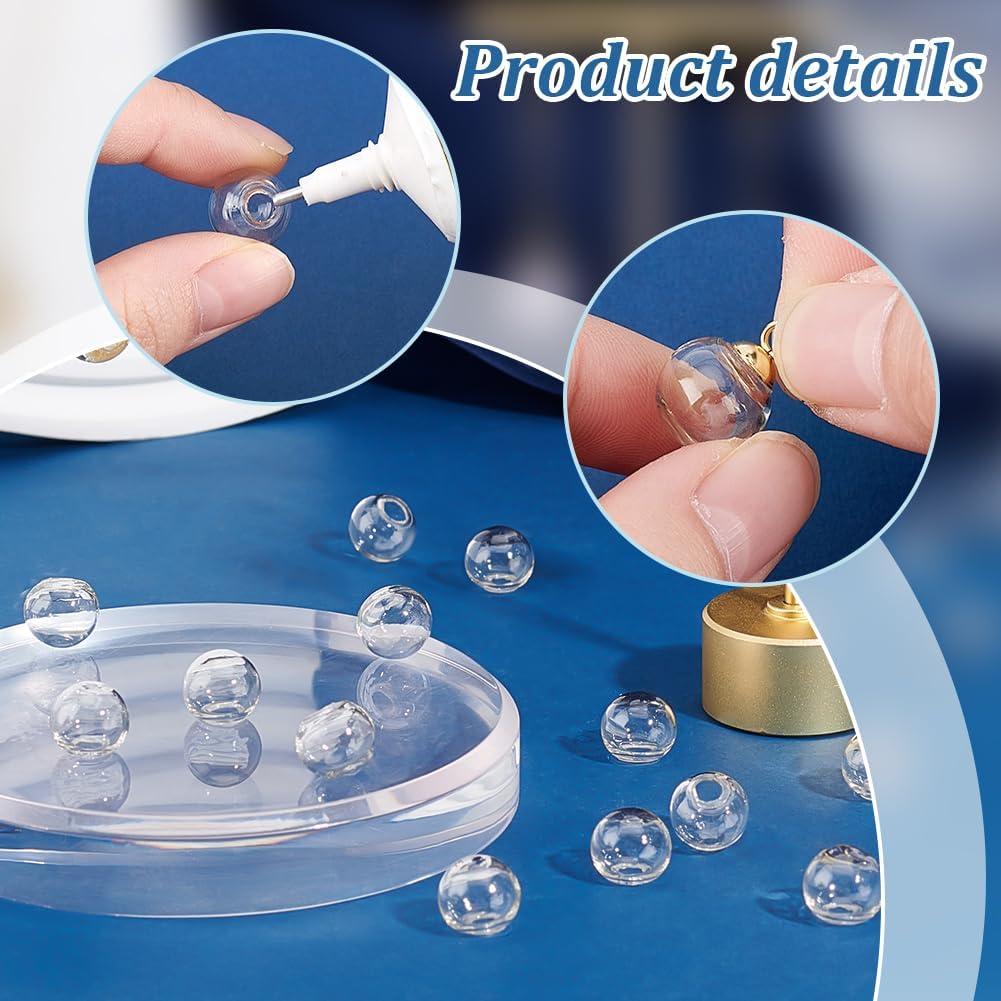 PH PandaHall 200 Mini Esferas de Vidrio 12mm para Manualidades