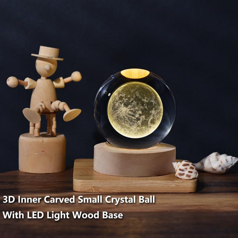 Bola de Cristal 3D Coyoohouse Luna con Luz LED 6.1 cm