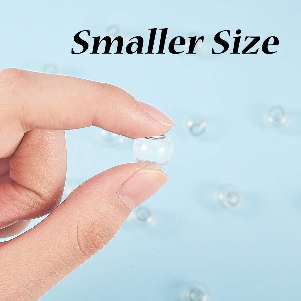 50 Mini Botellas de Vidrio 12mm PH PandaHall con Tapas de Latón