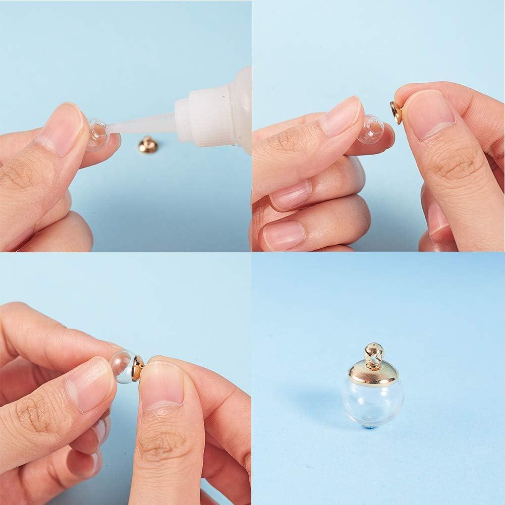 50 Mini Botellas de Vidrio 10mm PH PandaHall con Tapas de Latón