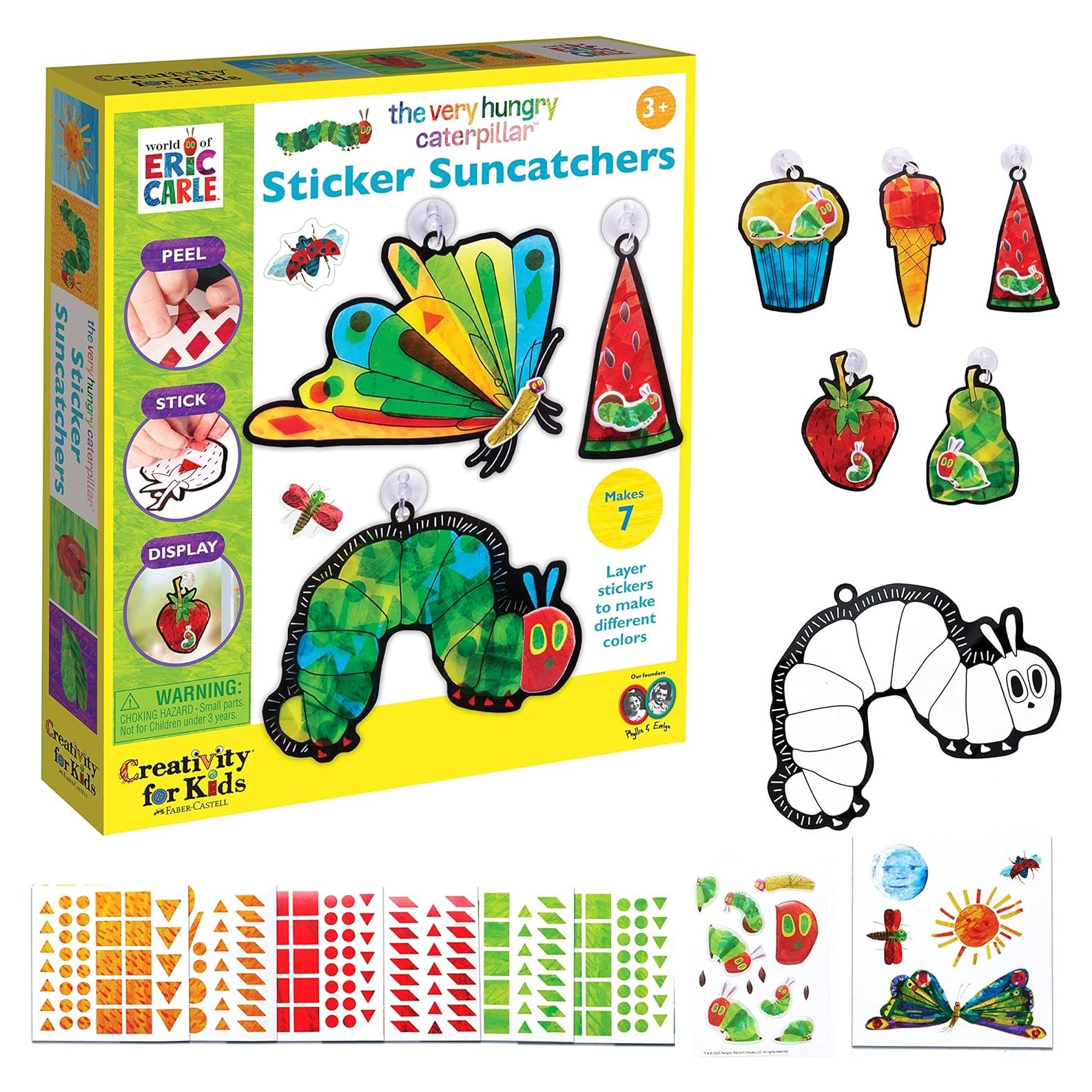 Kit de Suncatcher de Pegatinas Creatividad para Niños - El Muy Hambriento Oruga