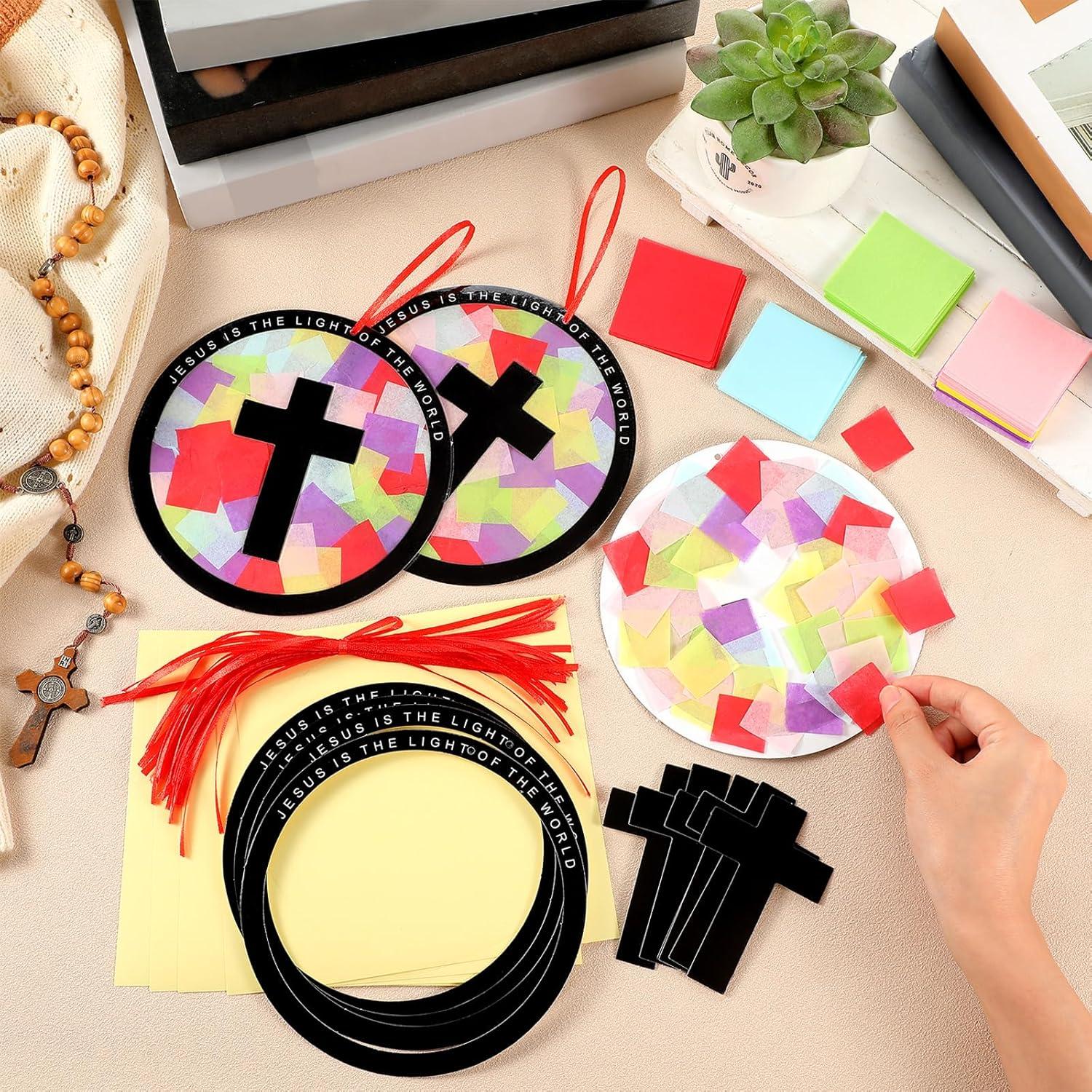 Kit de Manualidades Religiosas Motipuns 32 Piezas Cruz DIY