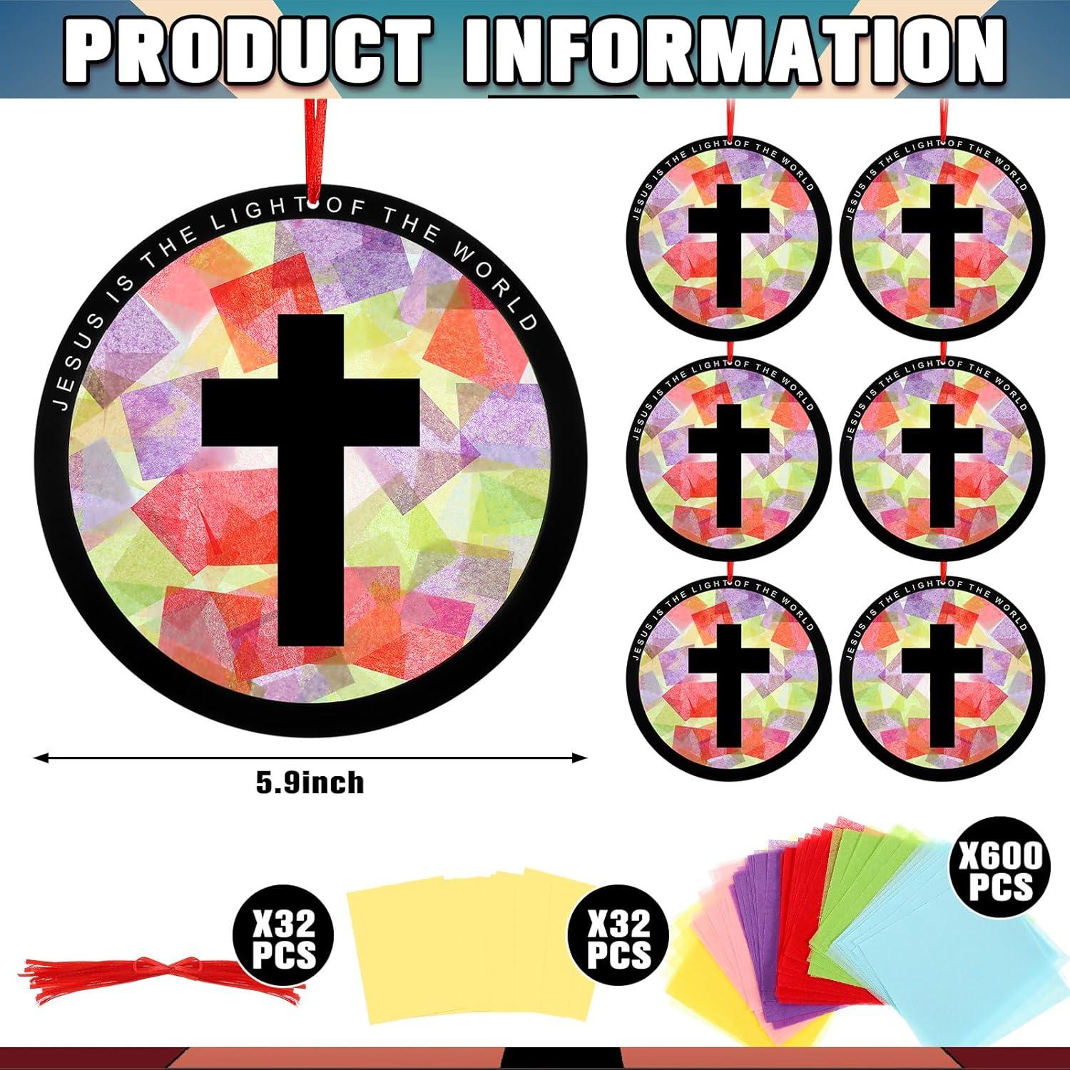 Kit de Manualidades Religiosas Motipuns 32 Piezas Cruz DIY