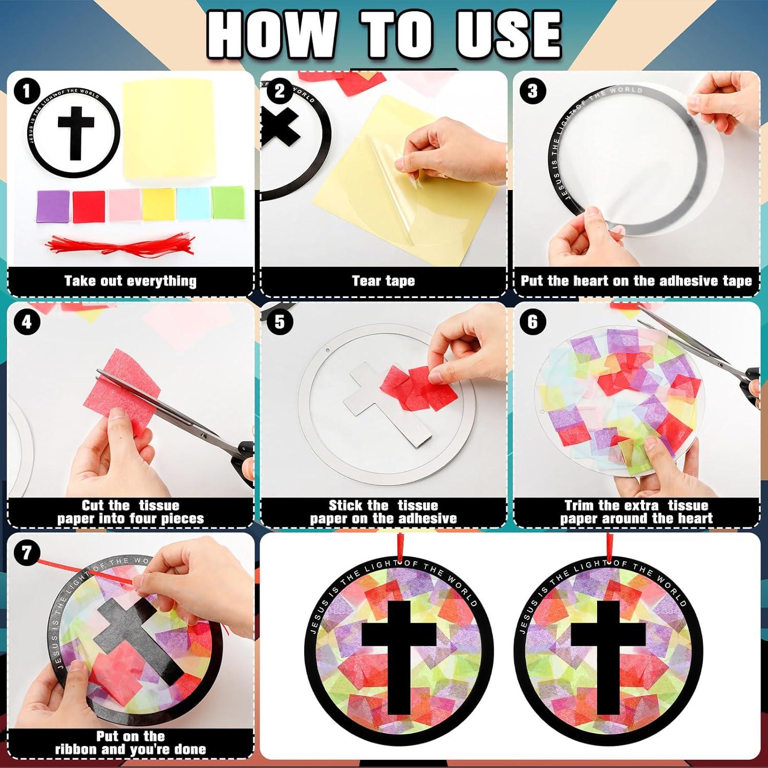 Kit de Manualidades Religiosas Motipuns 32 Piezas Cruz DIY