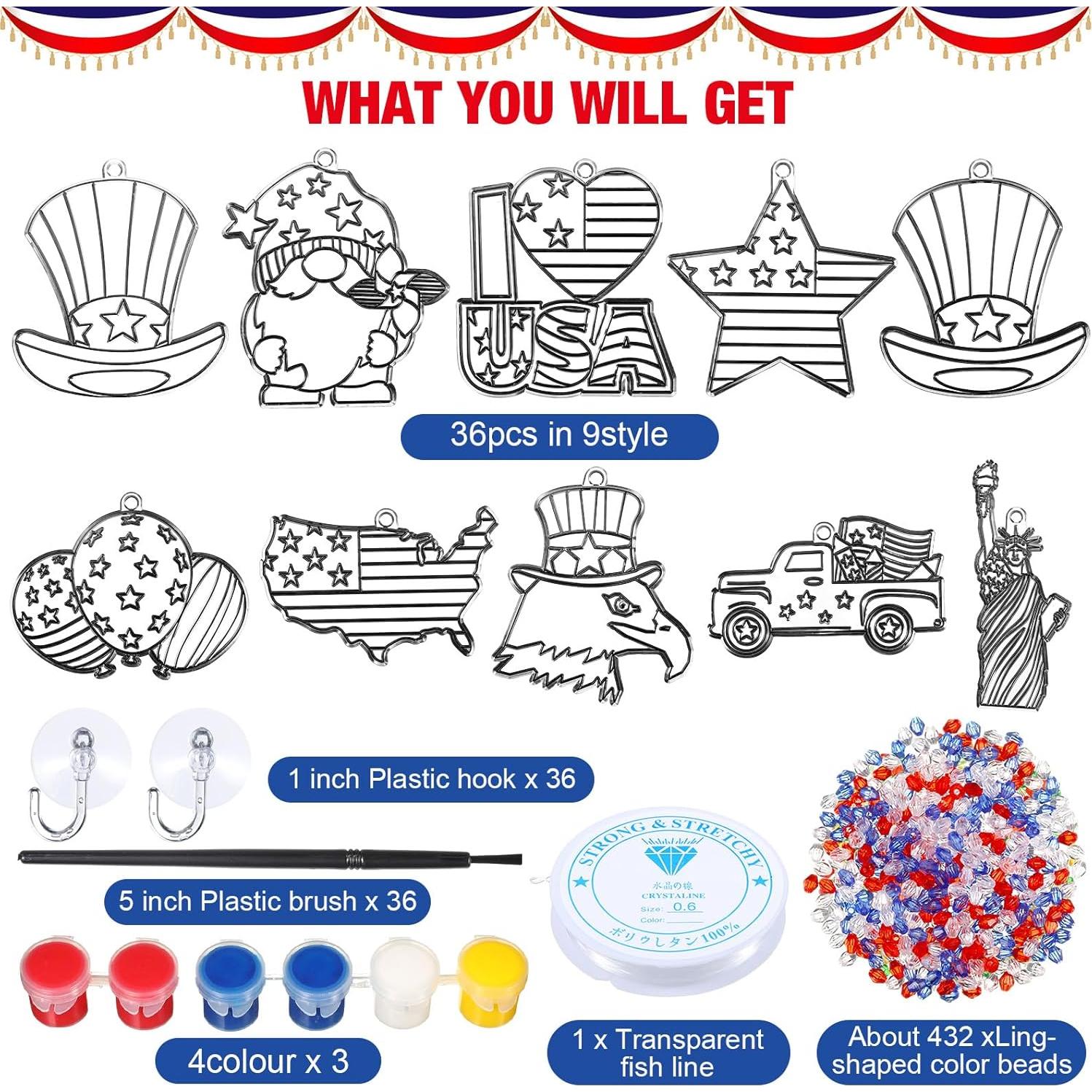 Kit de Manualidades Pasimy 36 Piezas 4 de Julio Atrapa Rayos