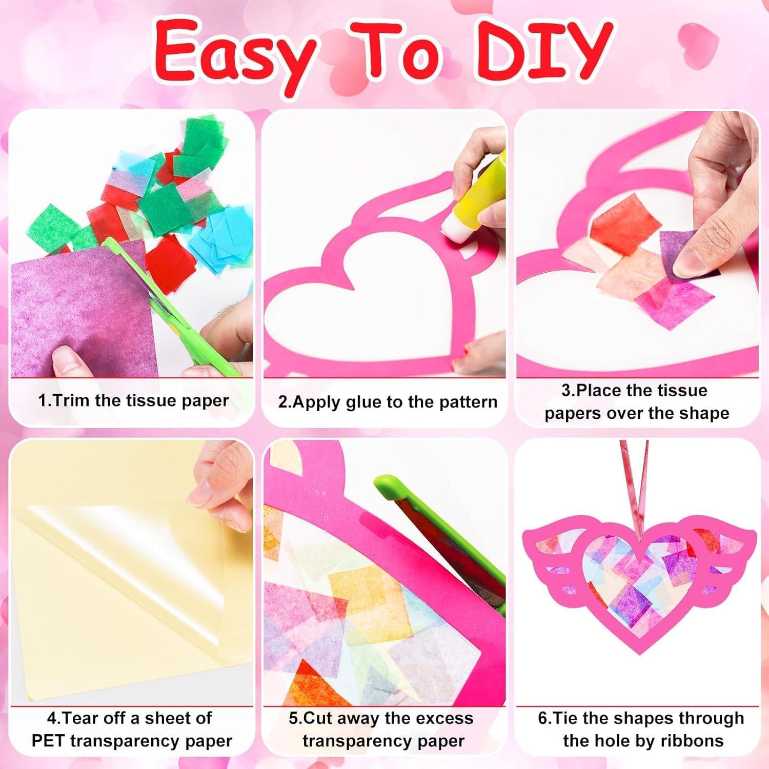 Kit de Manualidades EggSun 36 Suncatchers Corazón para Niños