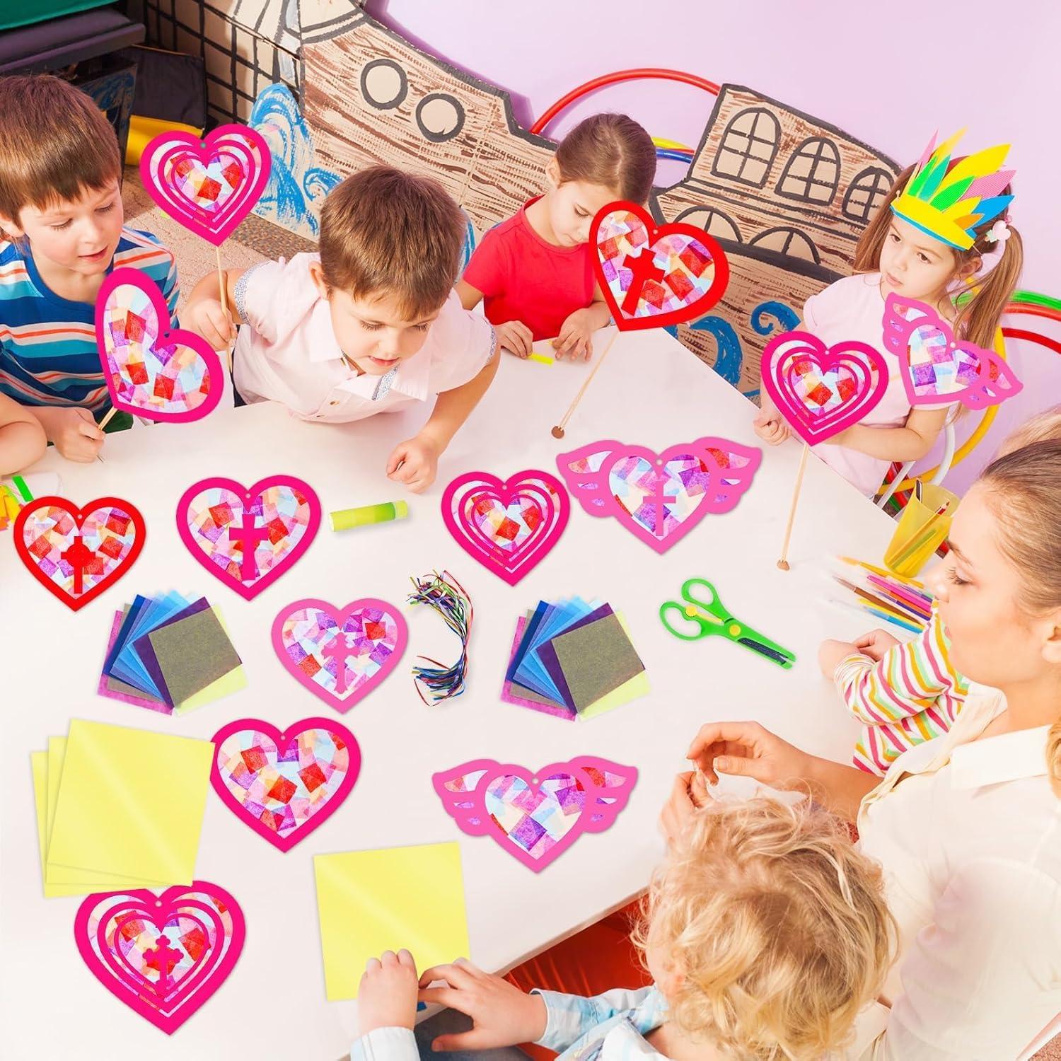 Kit de Manualidades EggSun 36 Suncatchers Corazón para Niños