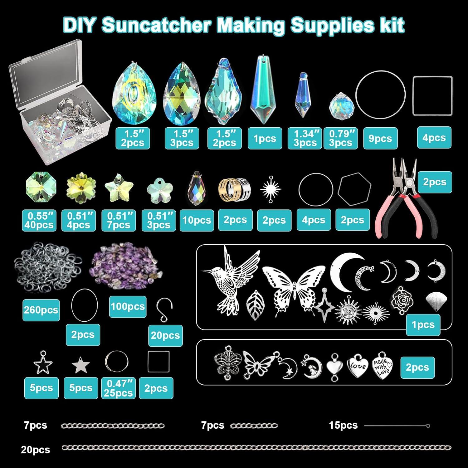 Kit de Suncatcher DIY 600 Piezas Cristales para Ventanas