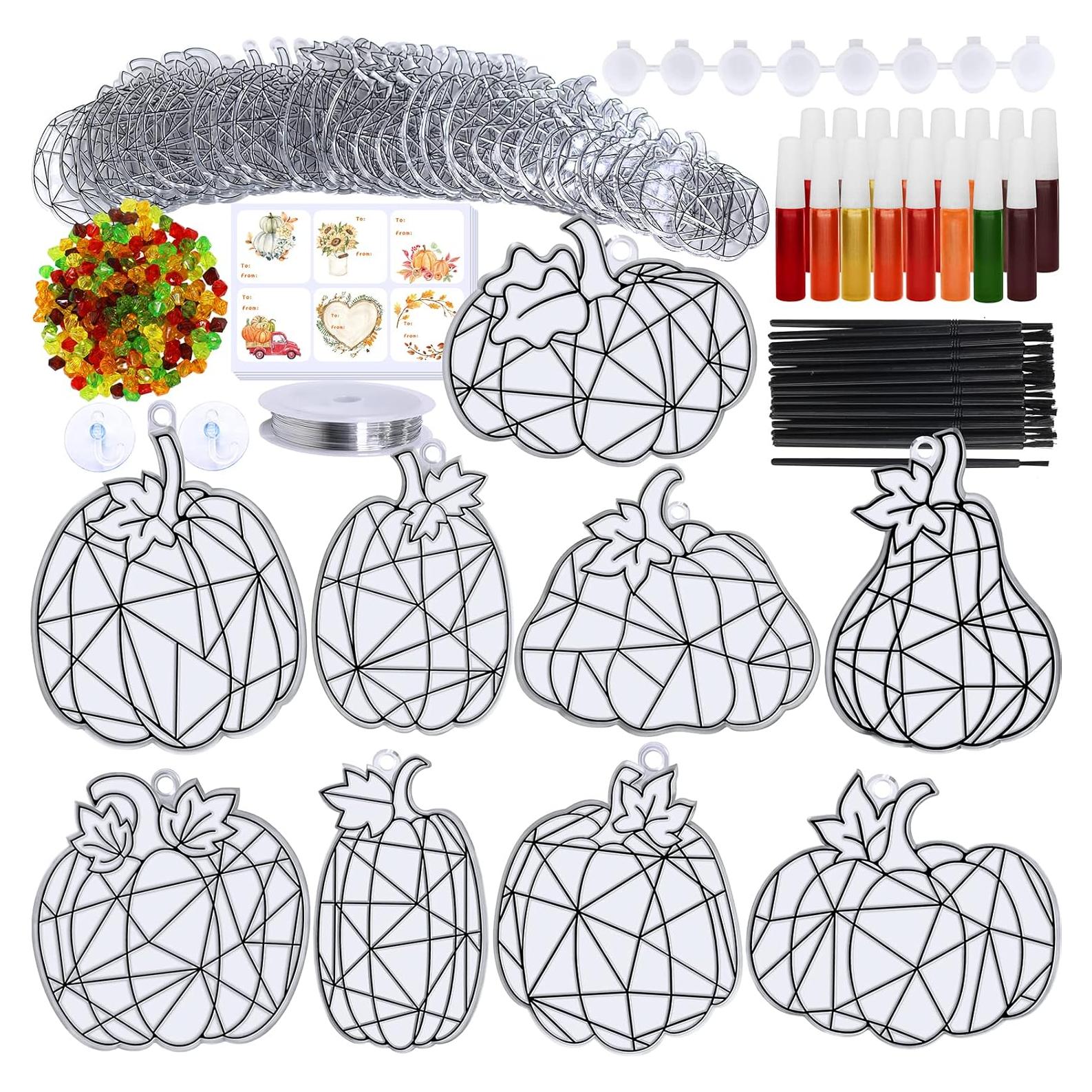 Winlyn 27 Sets Atrapasoles Calabaza DIY Pintura Otoño